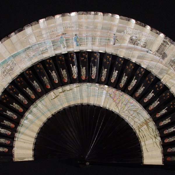 Oriental Black Lacquer Fan
