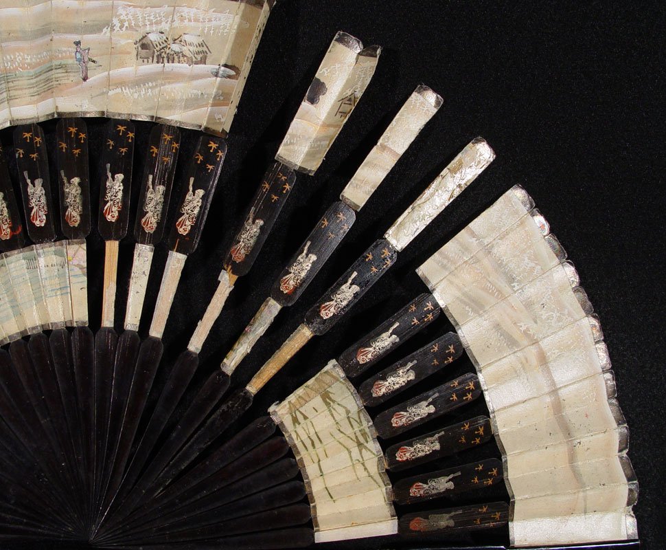 Folding Fans Conservation Detail Before Treatment