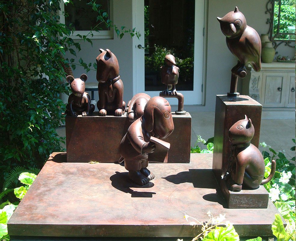 Tom-Otterness, "Trial Scene from the Law of Nature" before treatment.