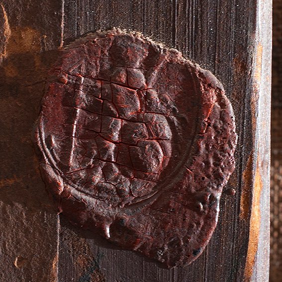 Wax seal on the stretcher.