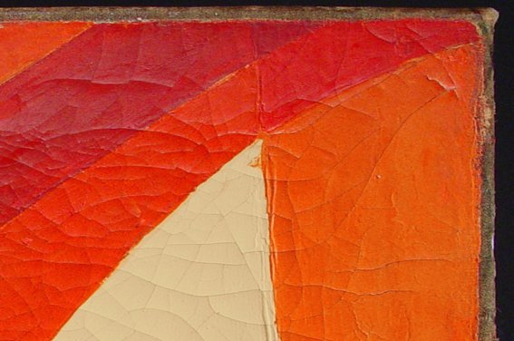 On the “corner bisector cracks”, as the name suggests, the cracks bisects the corner of the painting.