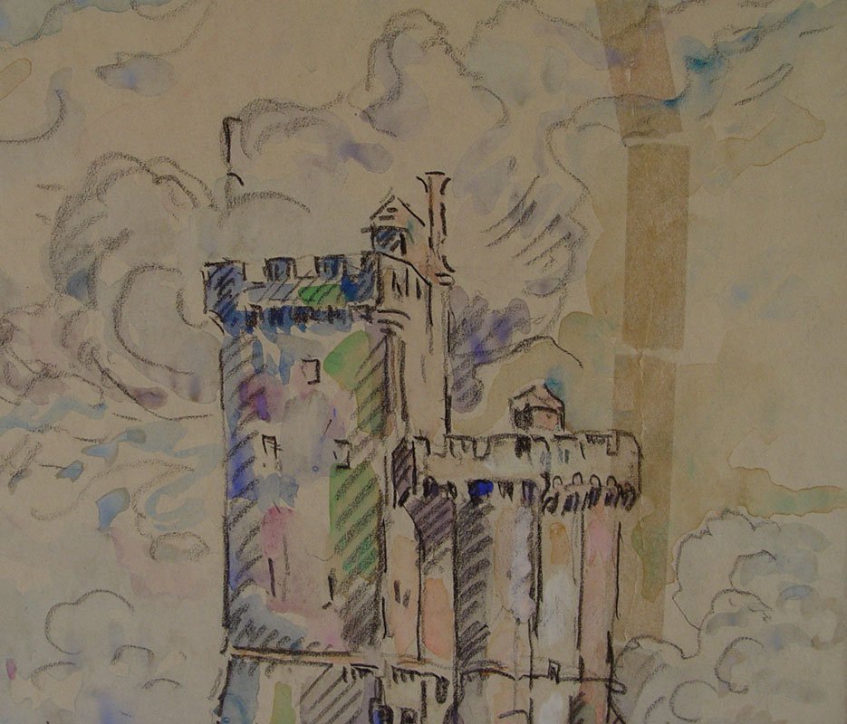 Paper Conservation -Tape Stain Before treatment