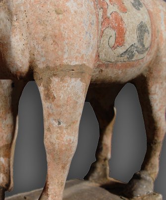 Oriental Terracotta Horse Before Treatment. Detail.