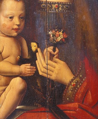 Madonna before restoration. Detail.
