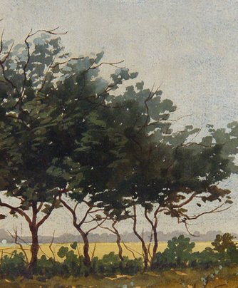 George E. Essig Watercolor after treatment