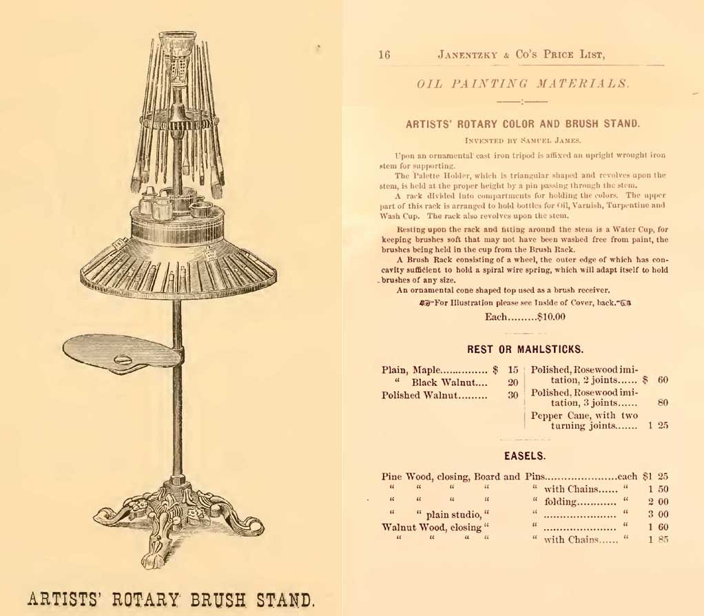 Artists' rotary brush stand.