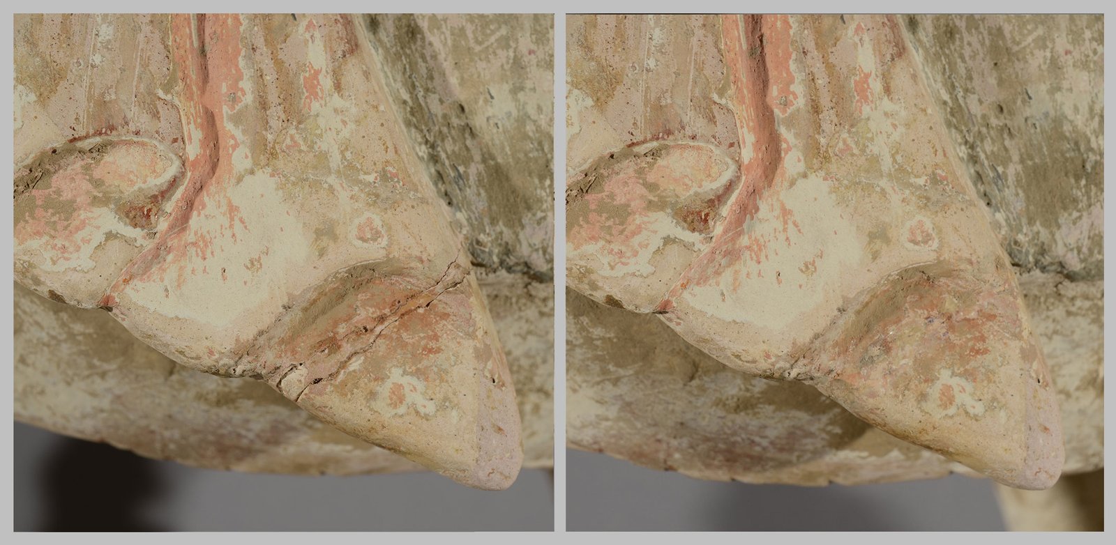 Objects Conservation - Detail of inpainting