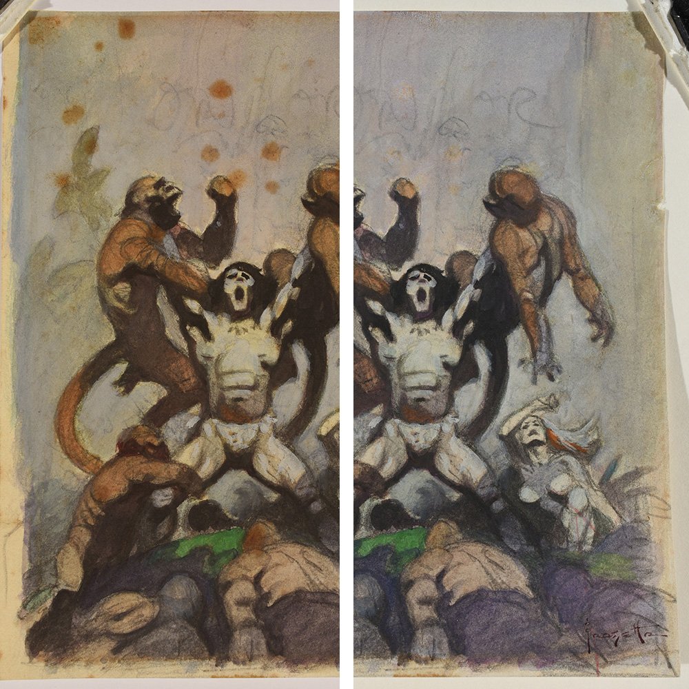 Frank Frazetta sketch for a comic book