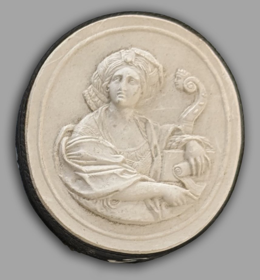 Detail of plaster intaglio impressions from a Liberotti Impronte volume